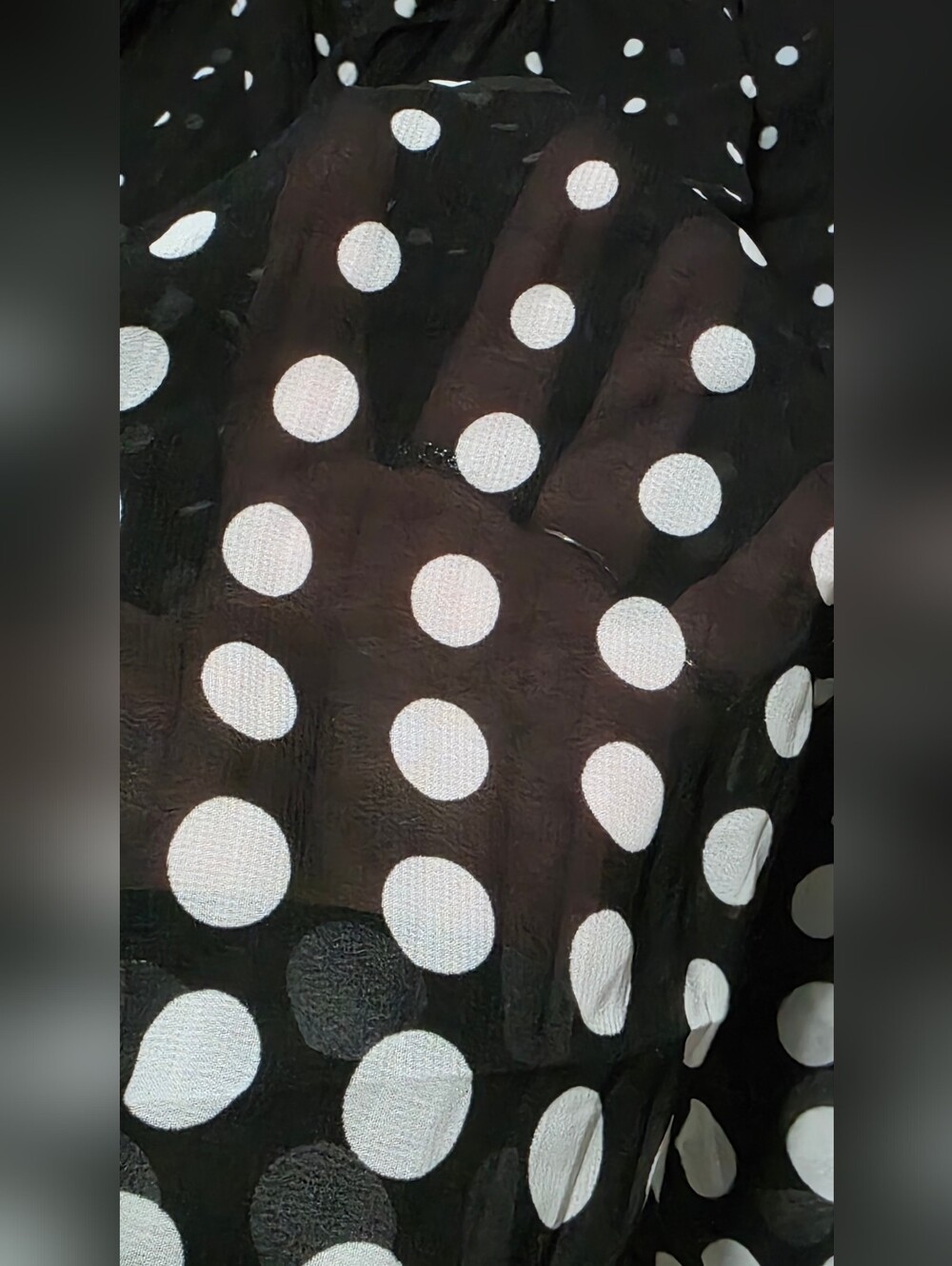Woman Within Black White Polka Dot Studded V-Neck Pleated Bell Sleeves Size 4X - Picture 8 of 9